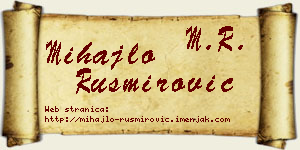 Mihajlo Rusmirović vizit kartica